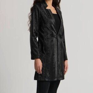 Joseph Ribkoff snakeskin button-up coat Black